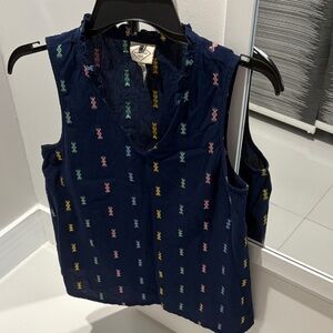 St. John's Bay Navy Embroidered Blouse